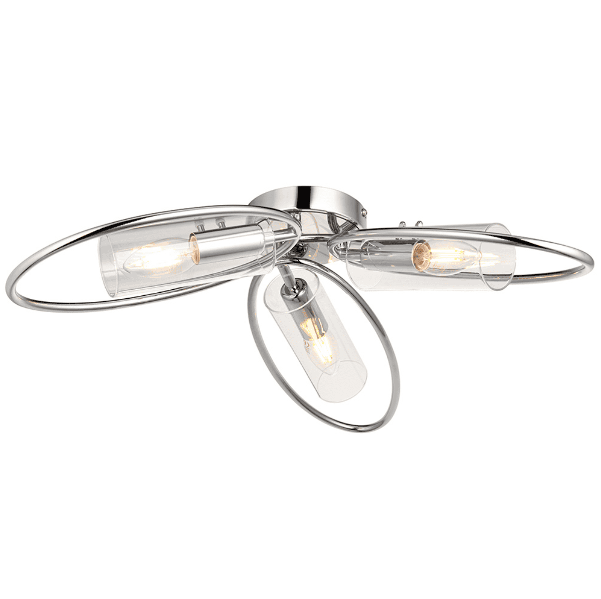 Endon Amari 3 Light Chrome Semi Flush