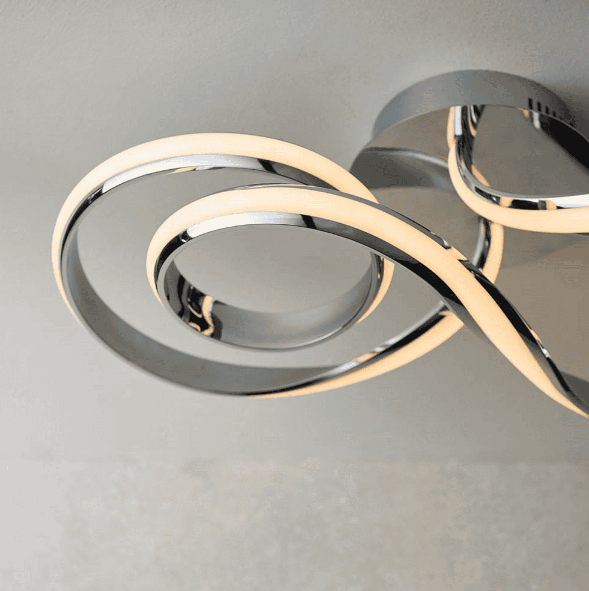 Endon Aria LED Chrome & White Semi flush
