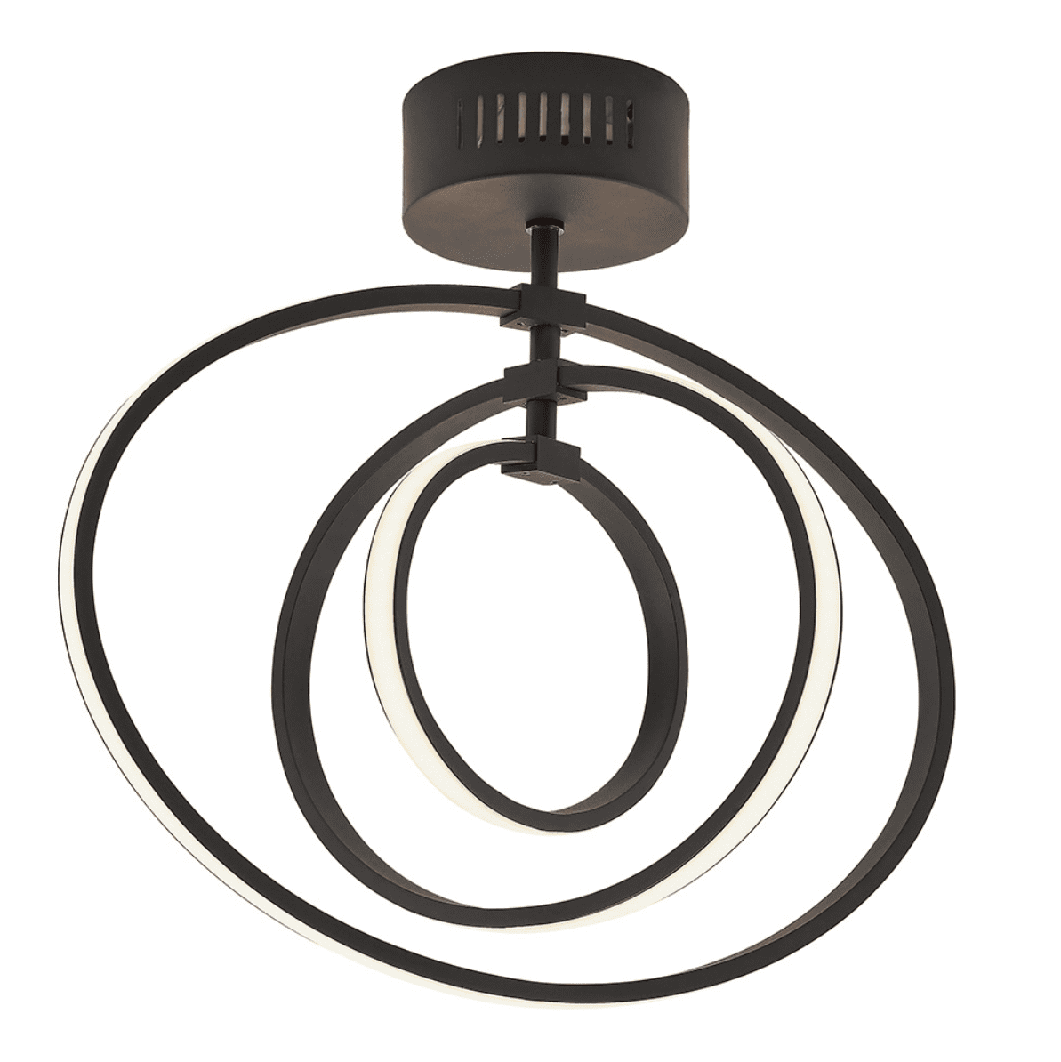 Endon Avali 3 Light Black LED Semi Flush