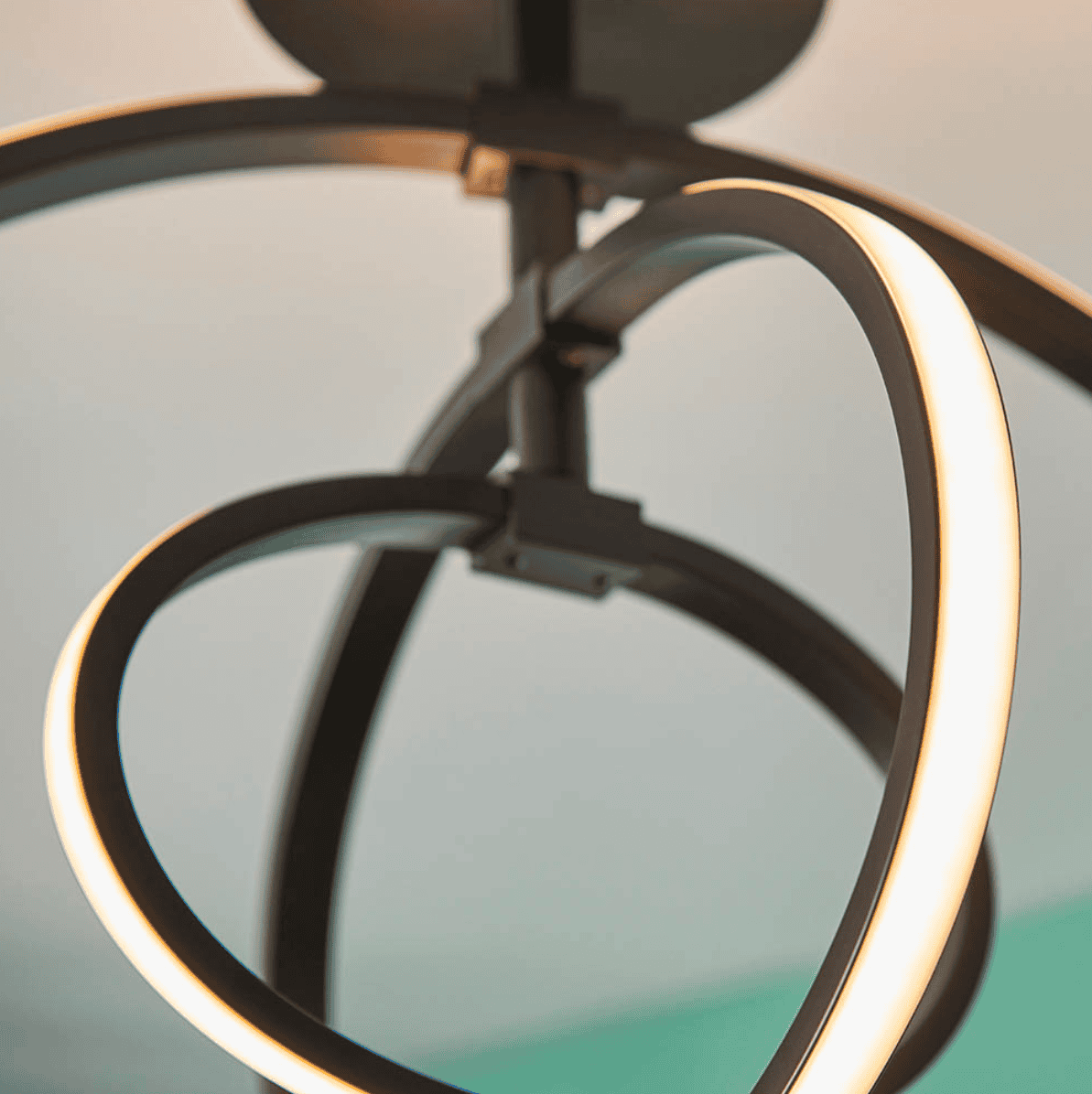 Endon Avali 3 Light Black LED Semi Flush