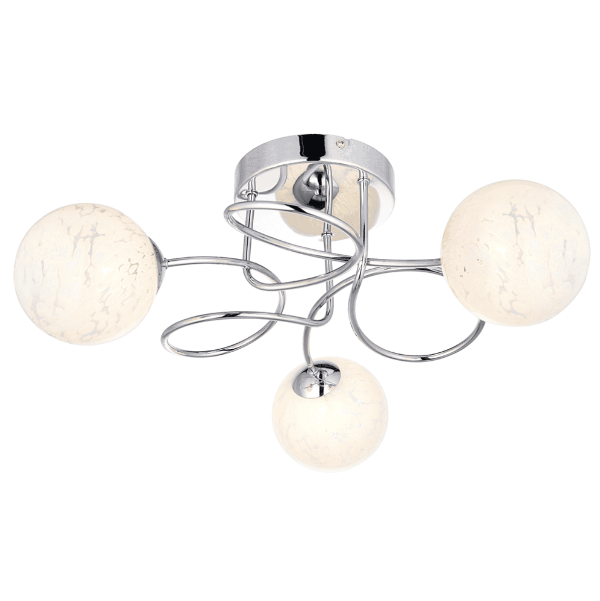 Endon Delos 3 Light Chrome & Confetti Glass Semi Flush
