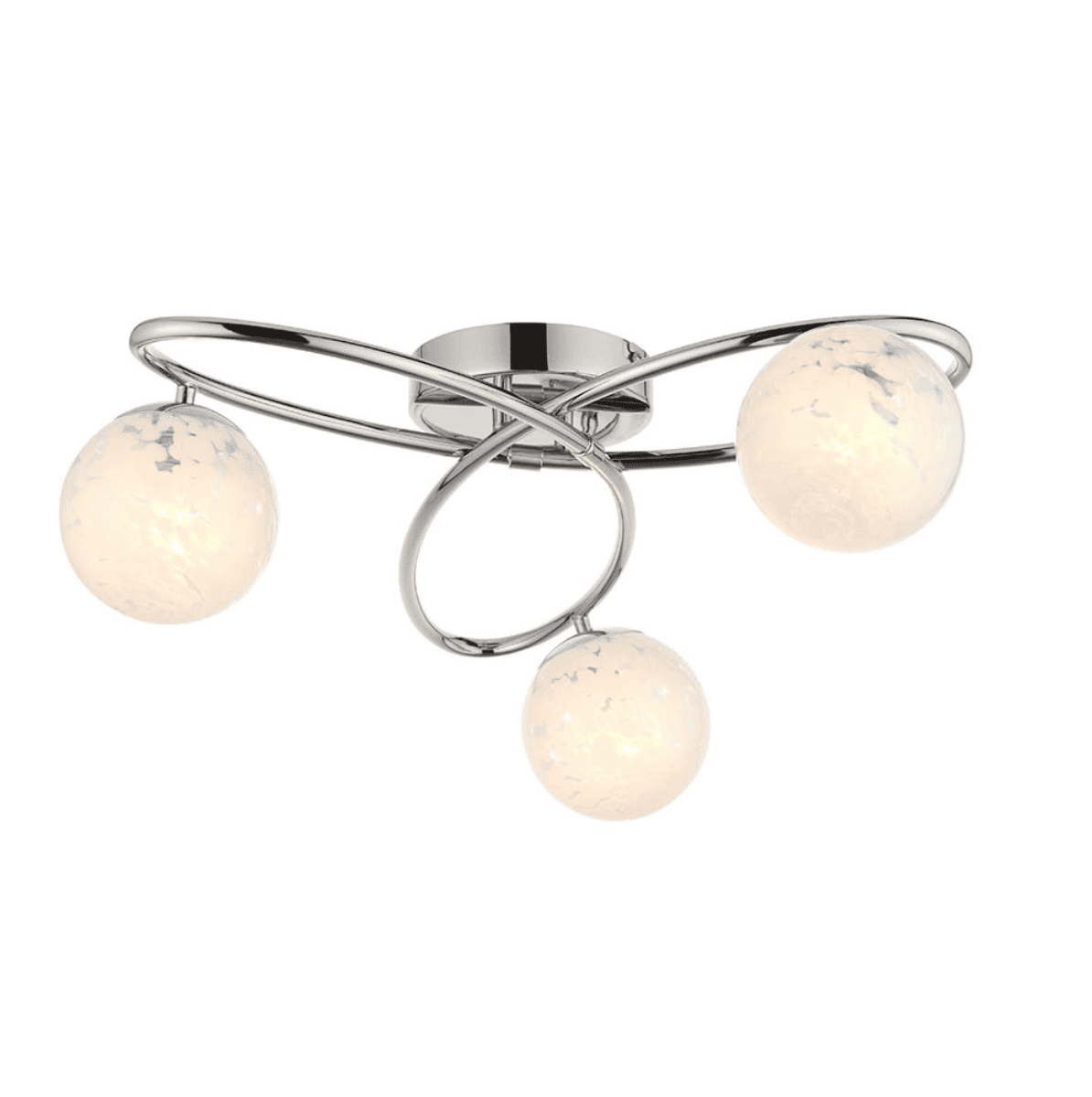 Endon Maye 3 Light Chrome & Confetti Glass Semi Flush
