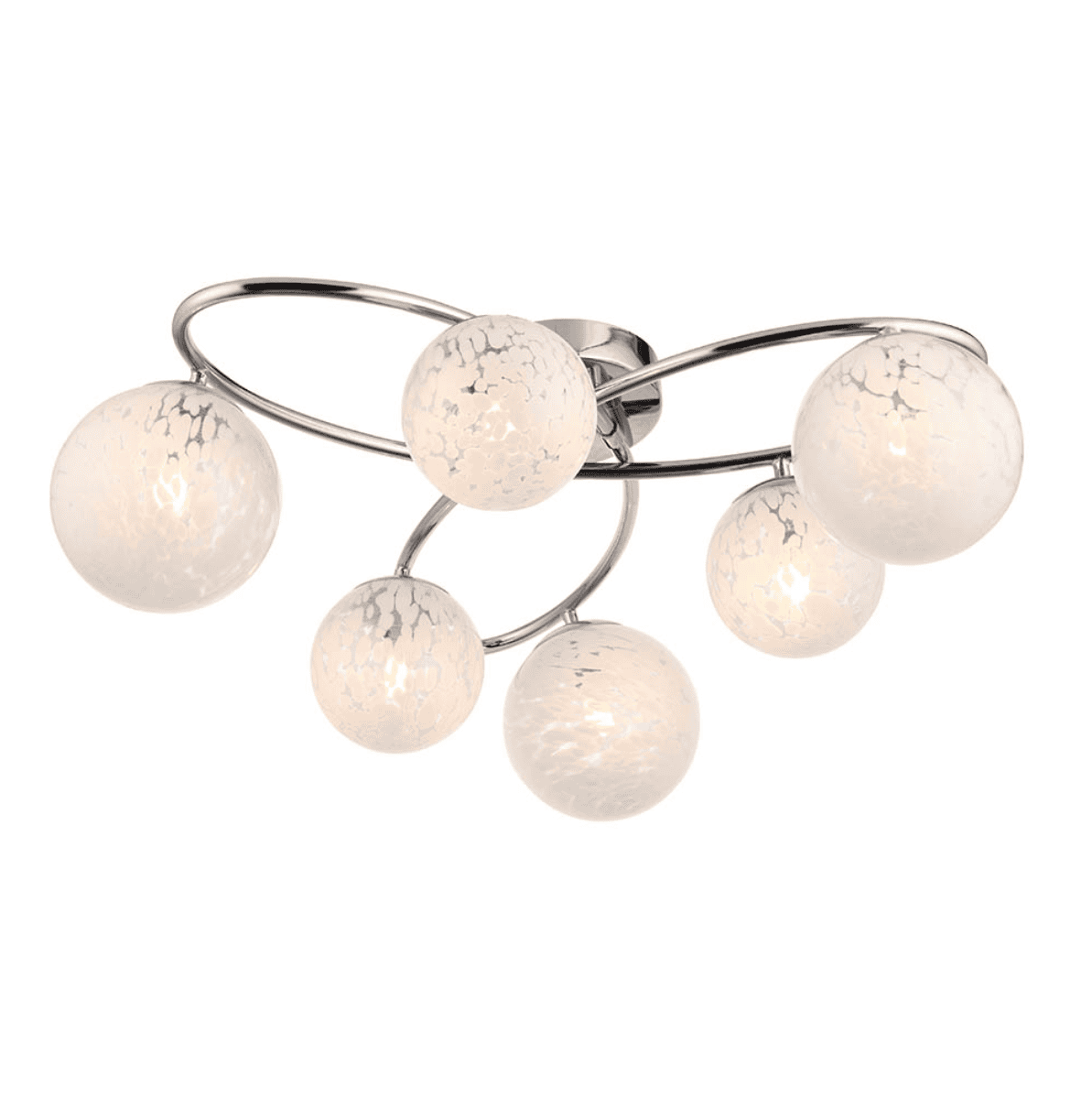 Endon Maye 6 Light Chrome & Confetti Glass Semi Flush
