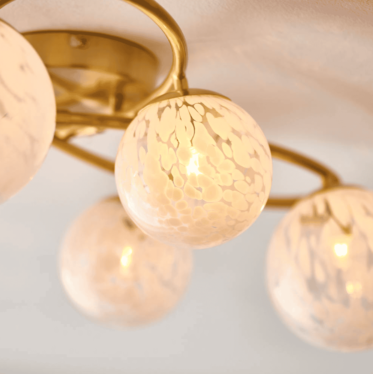 Endon Maye 6 Light Brass & Confetti Glass Semi Flush