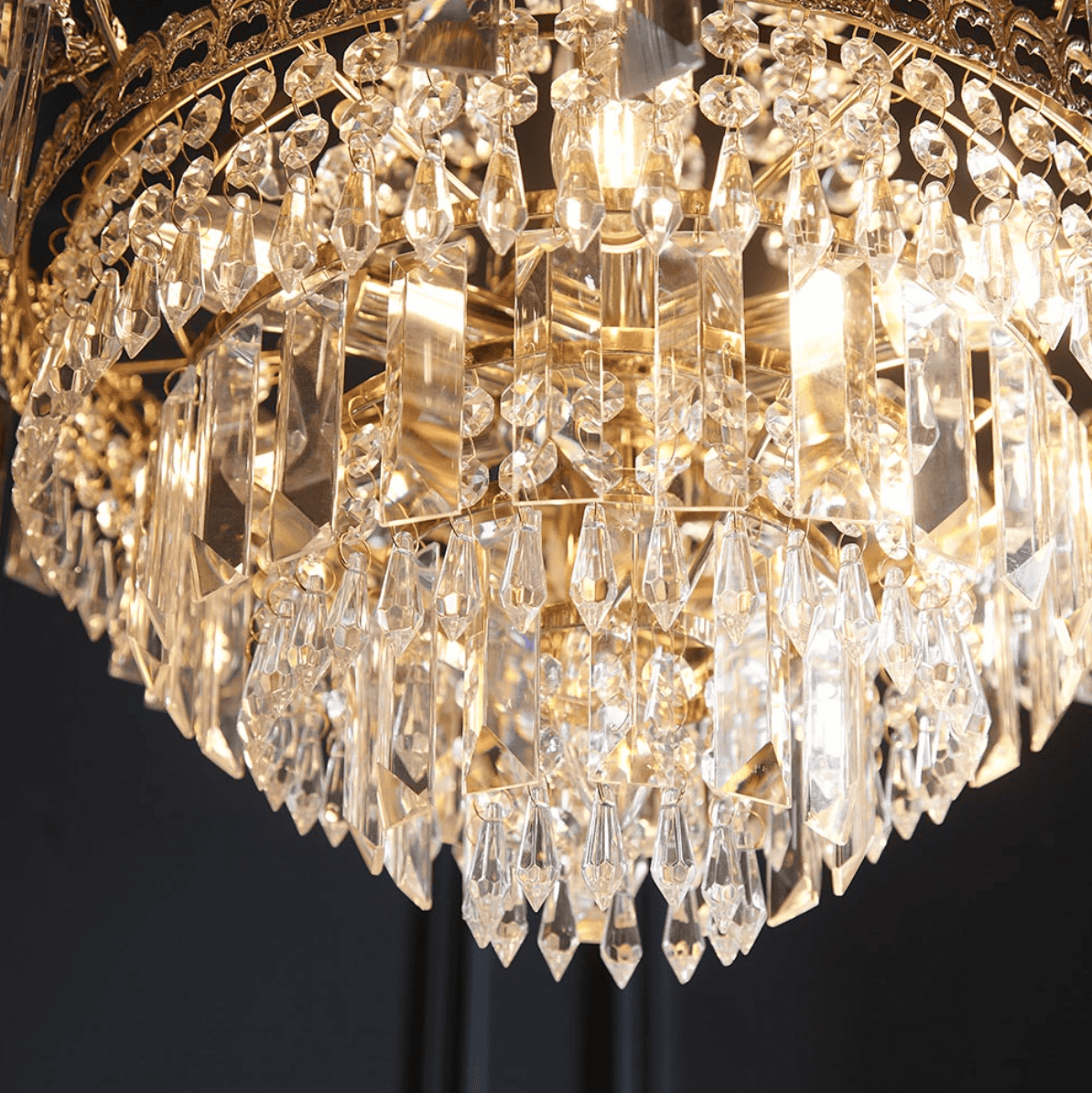 Endon Adagio Gold & Faceted Glass 9 Light Chandelier