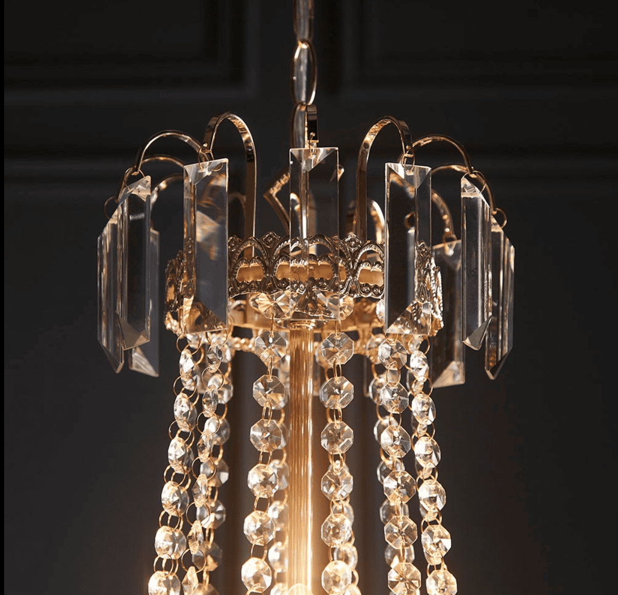 Endon Adagio Gold & Faceted Glass 9 Light Chandelier