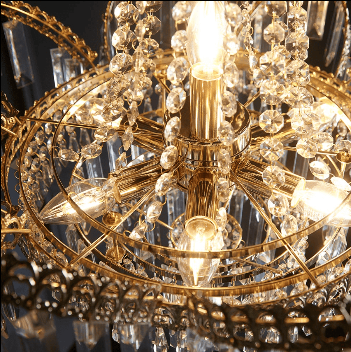 Endon Adagio Gold & Faceted Glass 9 Light Chandelier