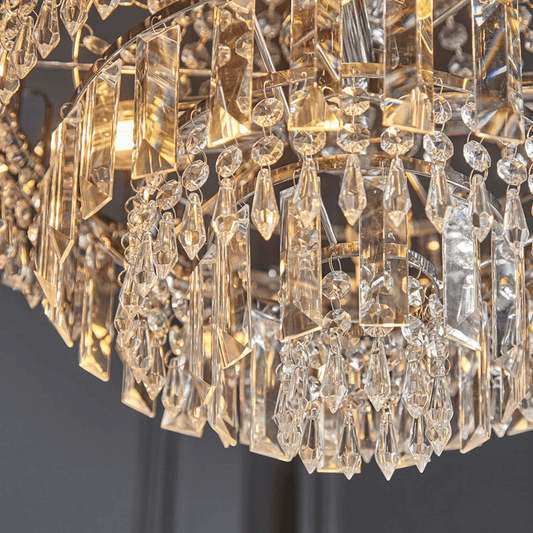 Endon Amadis 6 Light Chrome & Faceted Glass Chandelier