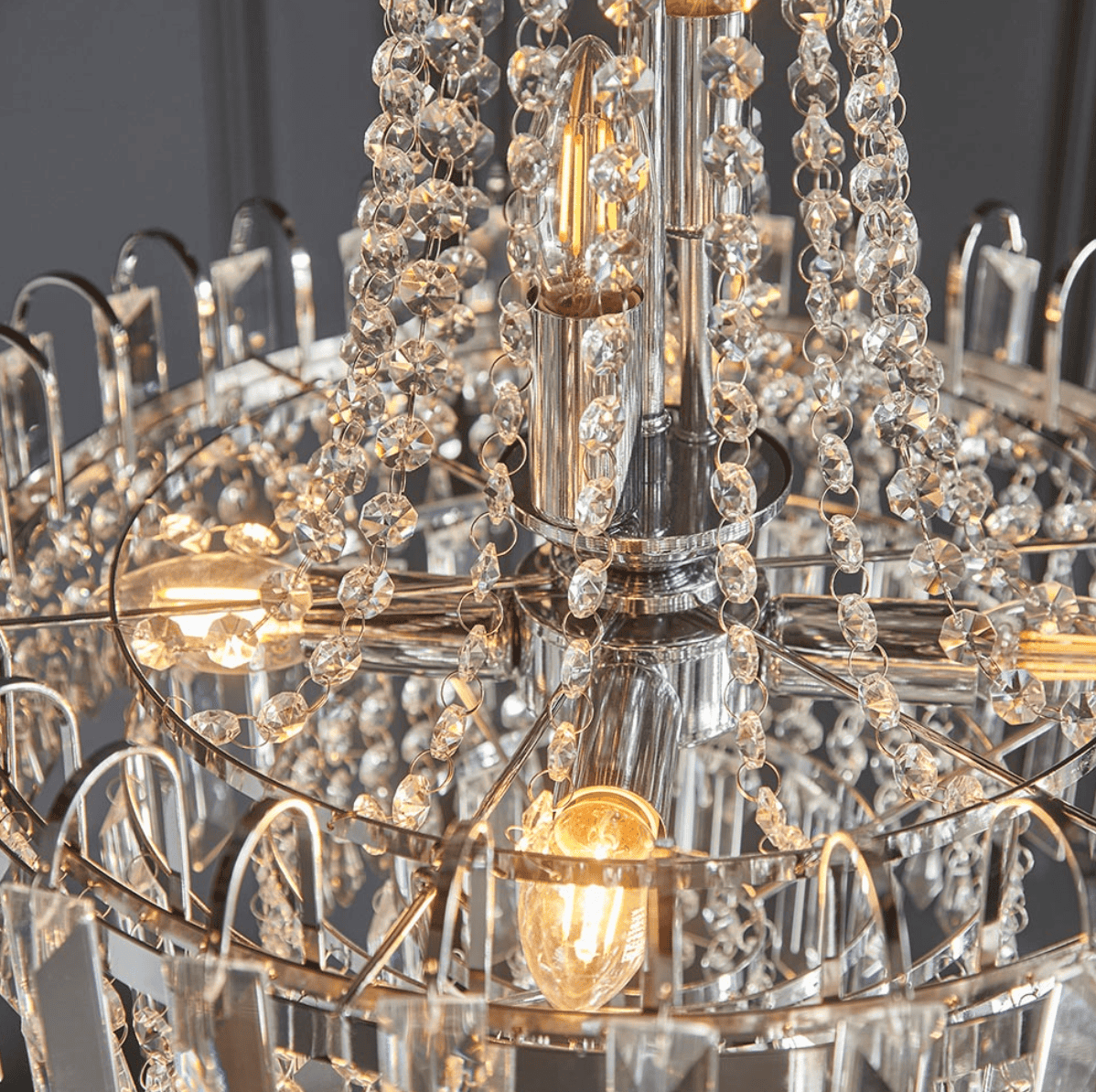 Endon Amadis Chrome & Faceted Glass 6 Light Chandelier