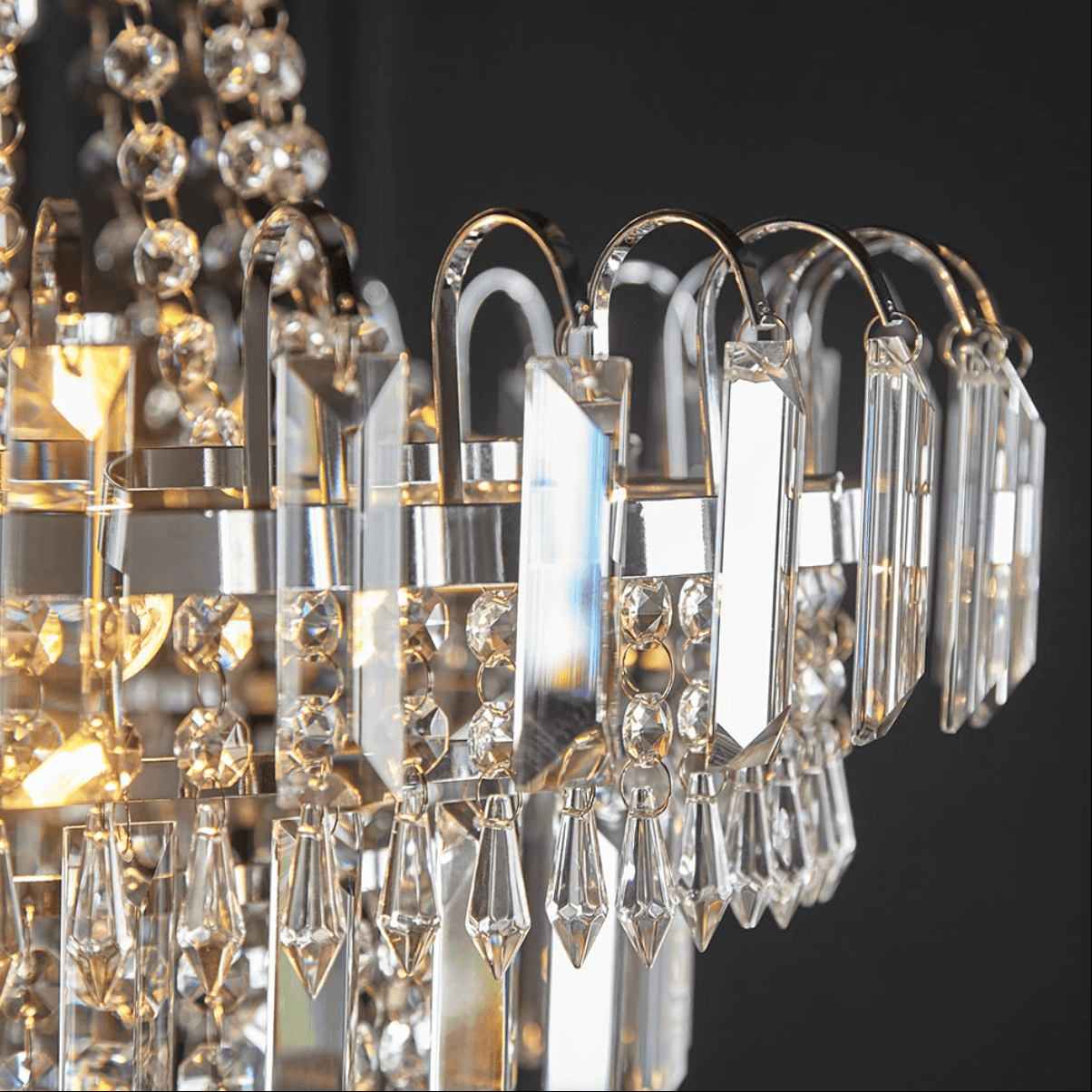 Endon Amadis Chrome & Faceted Glass 6 Light Chandelier