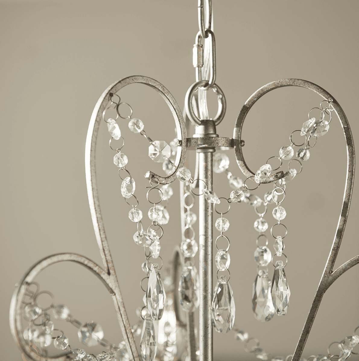 Endon Berkley Silver & Faceted Glass 3 Light Chandelier