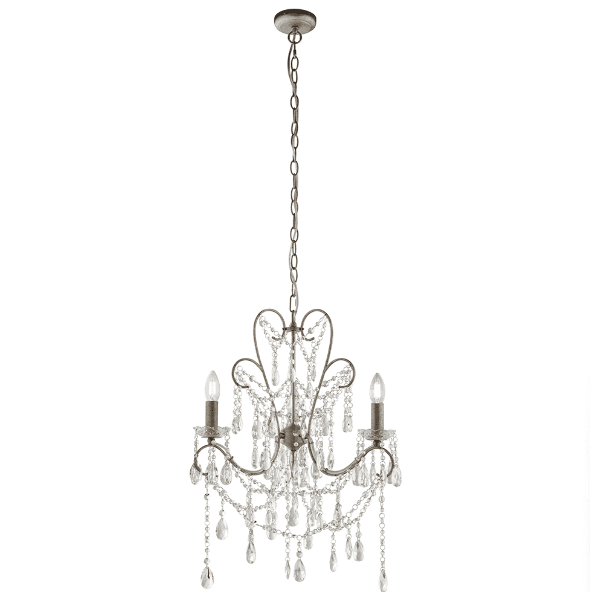 Endon Berkley Silver & Faceted Glass 3 Light Chandelier