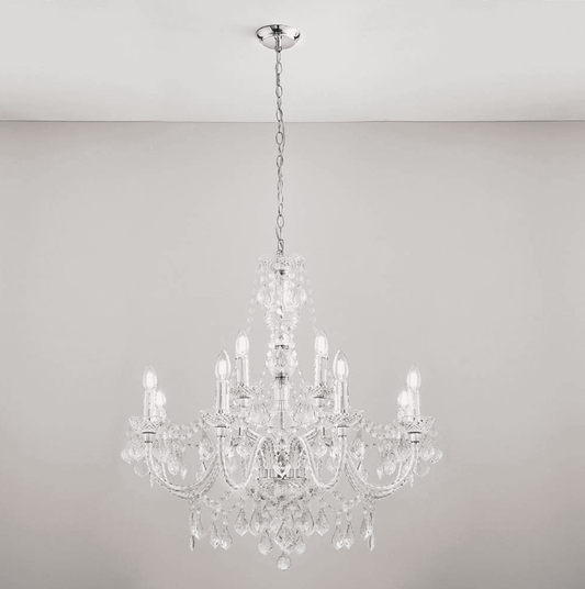 Endon Clarence 12 Light Chrome Beaded Chandelier