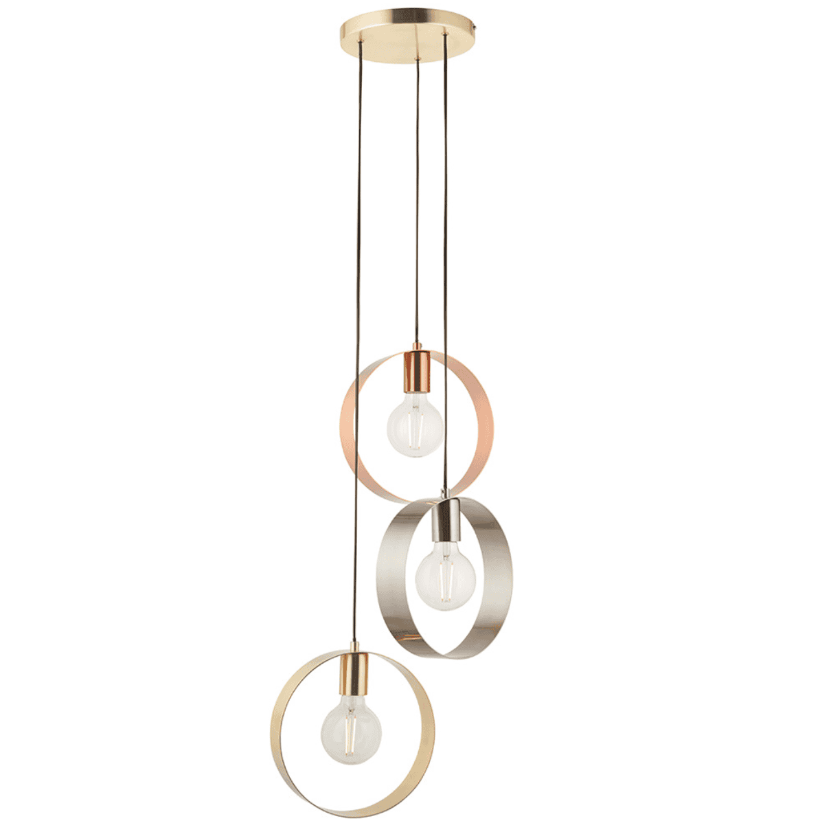 Endon Hoop Multi-Coloured 3 Light Cluster Pendant
