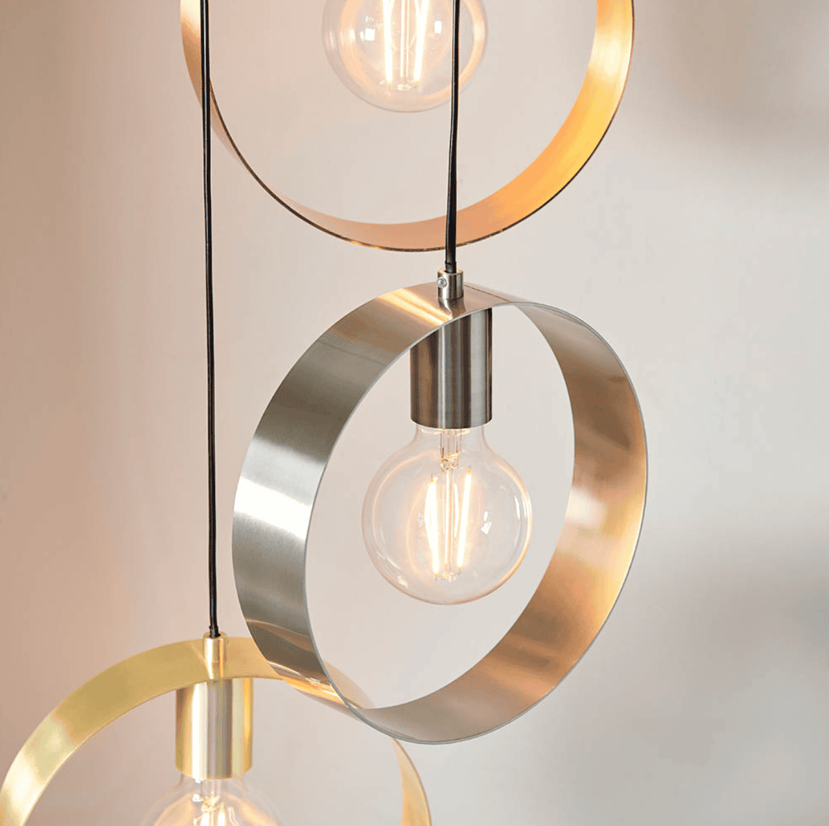 Endon Hoop Multi-Coloured 3 Light Cluster Pendant