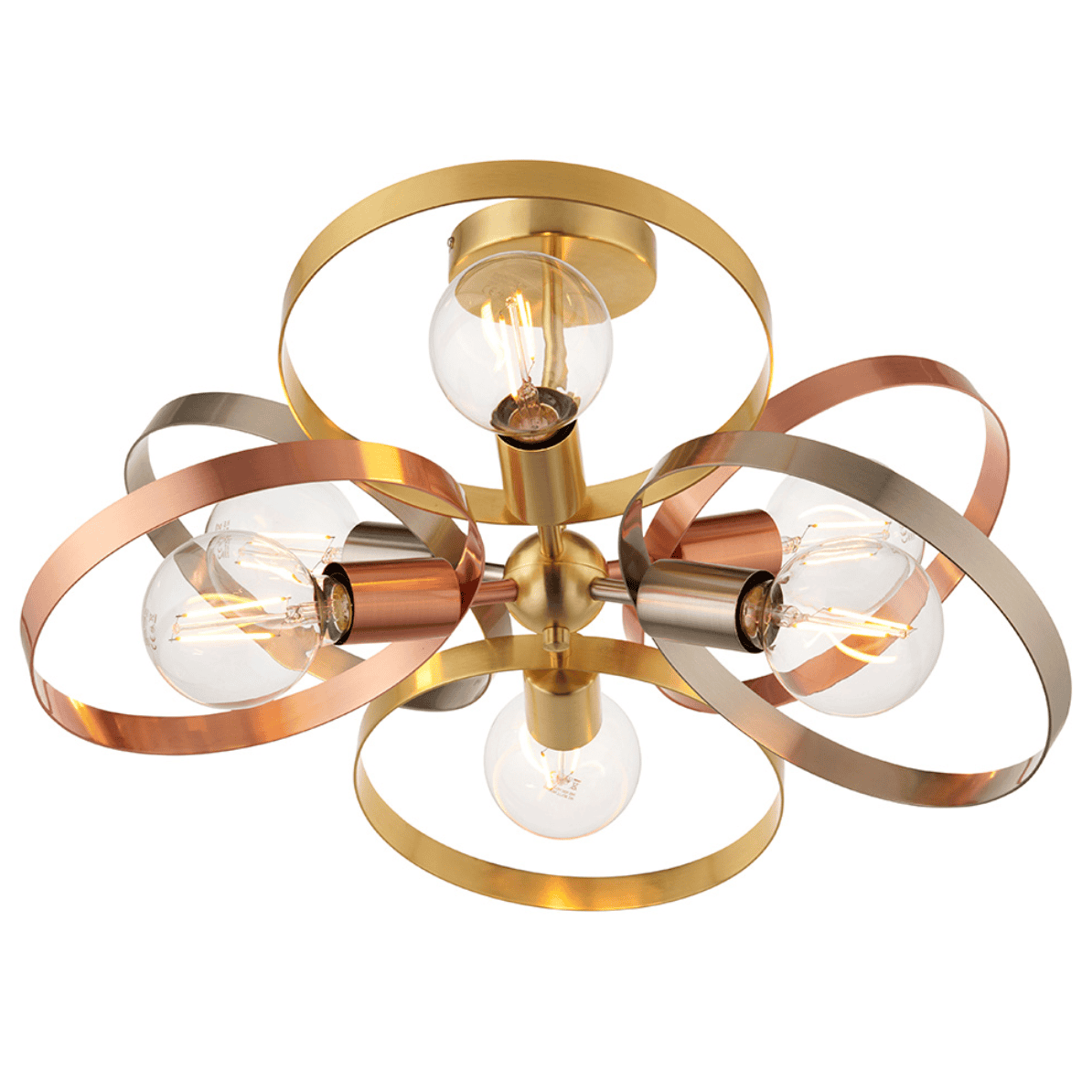 Endon Hoop 6 Light Multi-Coloured Semi Flush