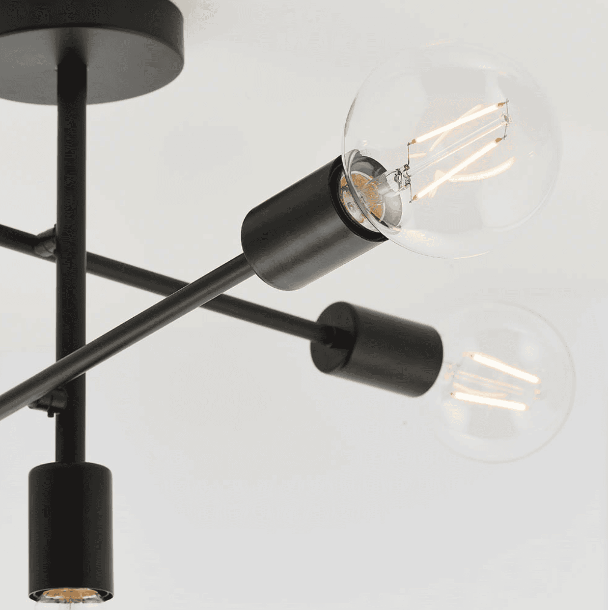 Endon Studio 5 Light Matt Black Semi Flush