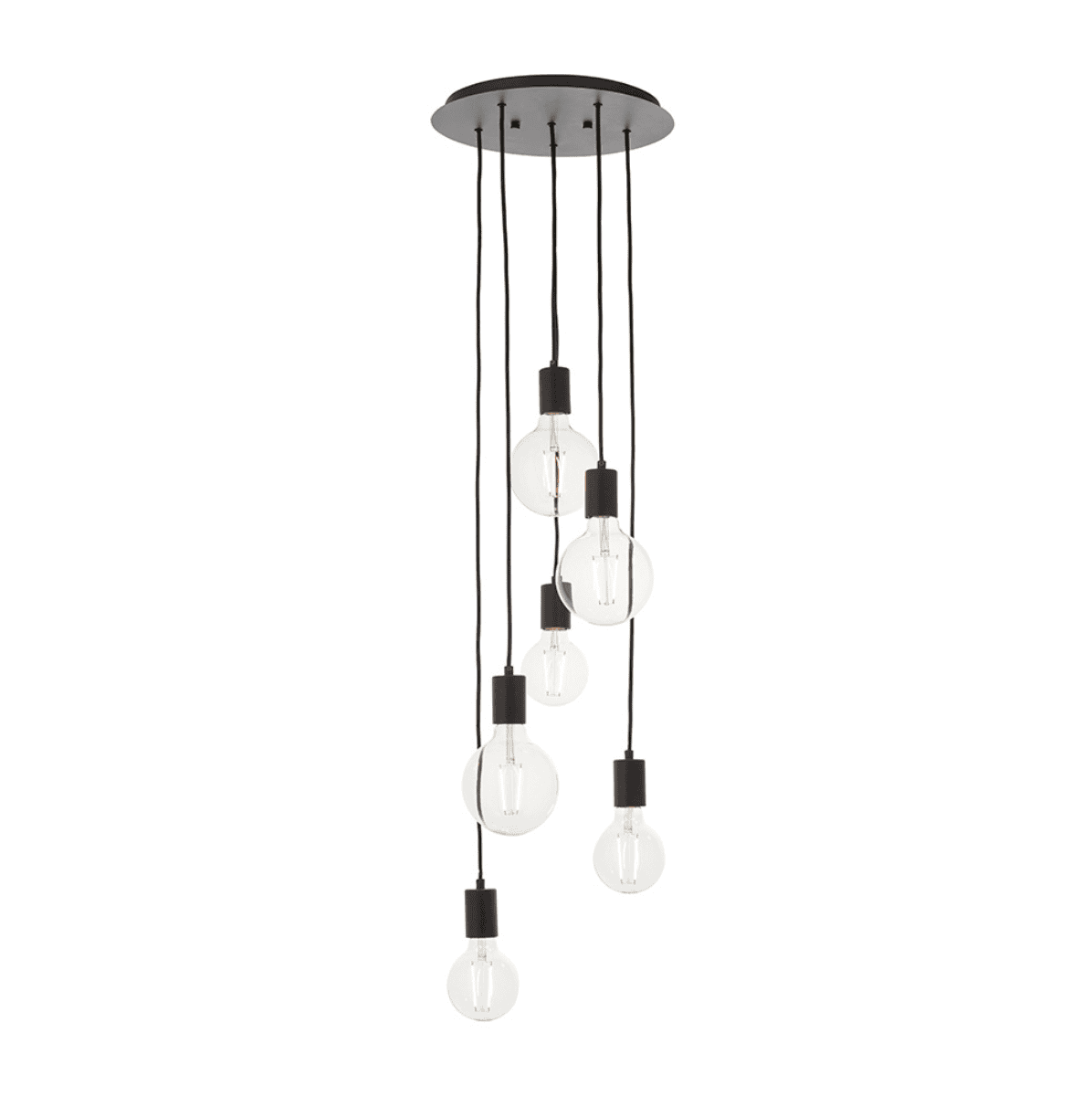 Endon Studio Matt Black 6 Light Cluster Pendant