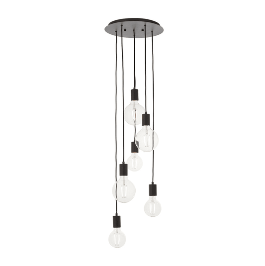 Endon Studio 6 Light Matt Black Cluster Pendant