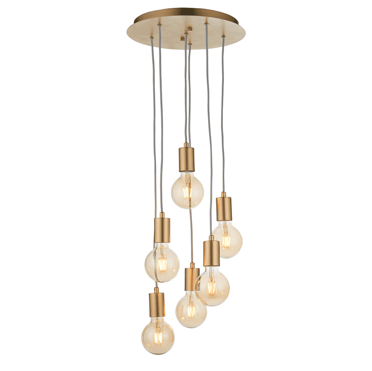 Endon Studio Satin Brass 6 Light Cluster Pendant