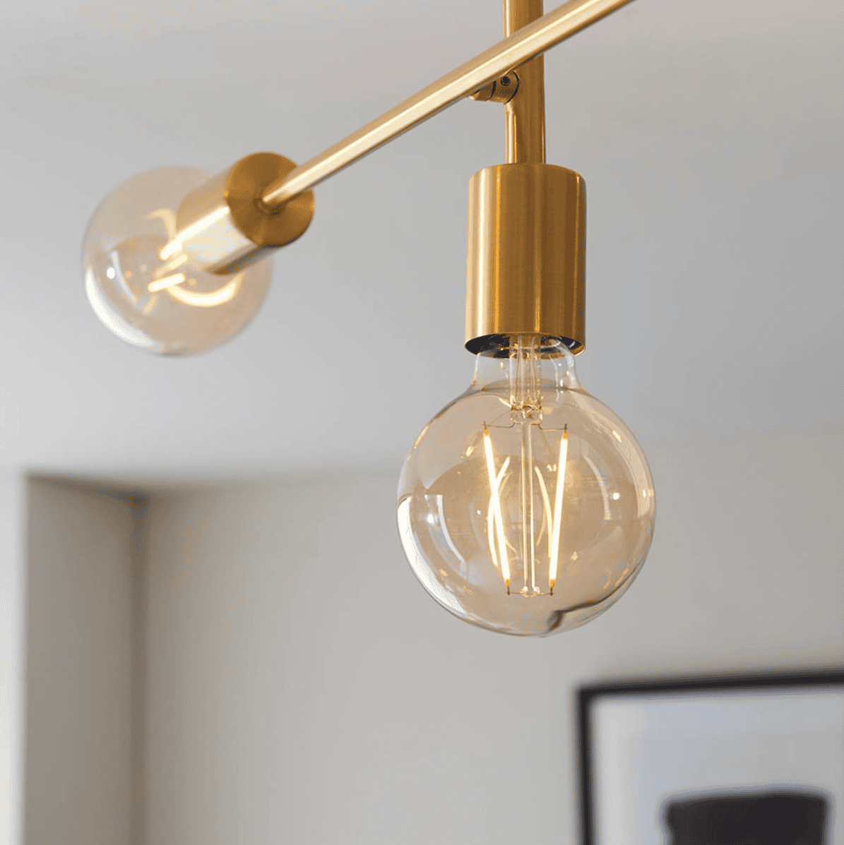 Endon Studio Satin Brass 5 Light Semi Flush