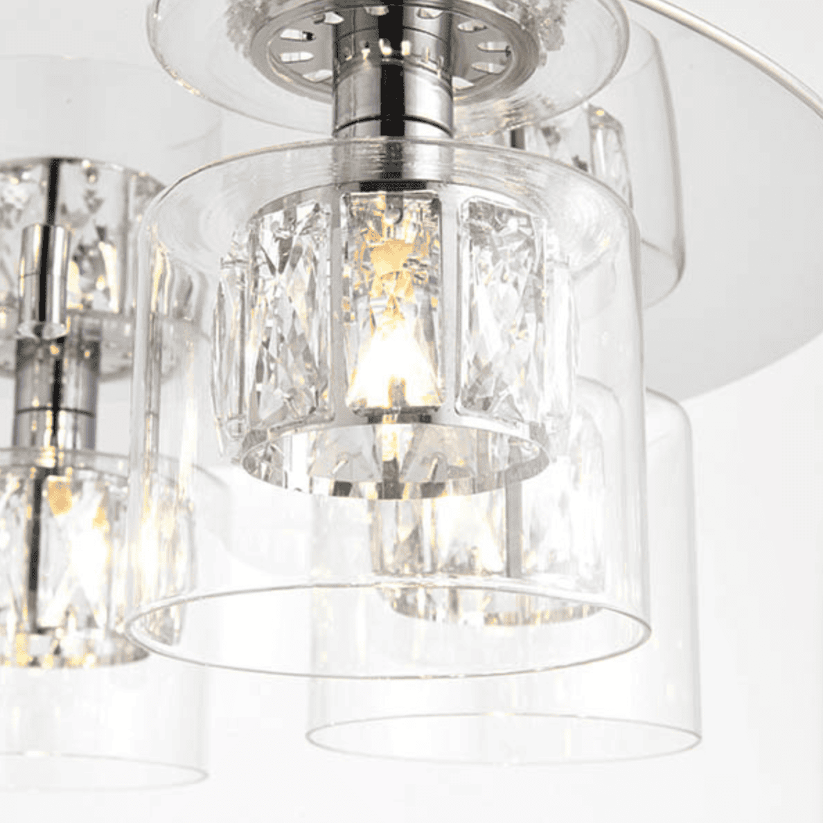 Endon Verina 5 Light Chrome & Clear Glass Flush