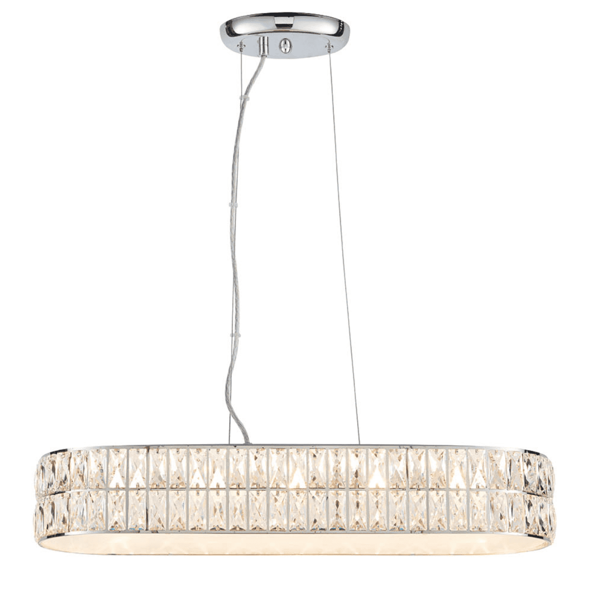 Endon Verina 5 Light Chrome & Clear Glass LED Linear Pendant