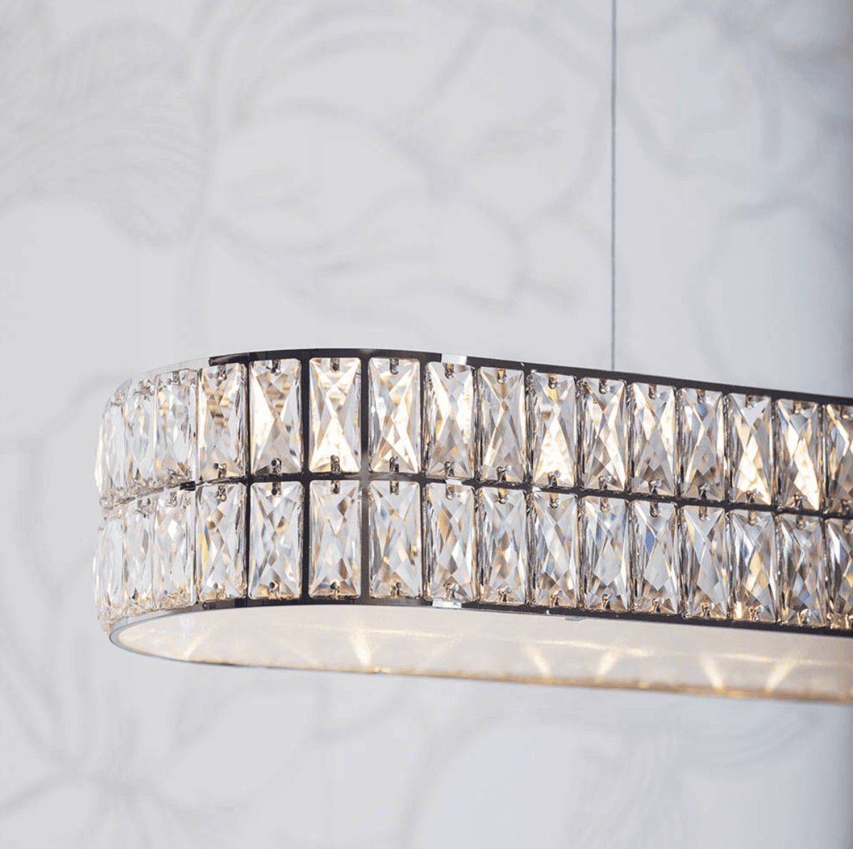 Endon Verina 5 Light Chrome & Clear Glass LED Linear Pendant