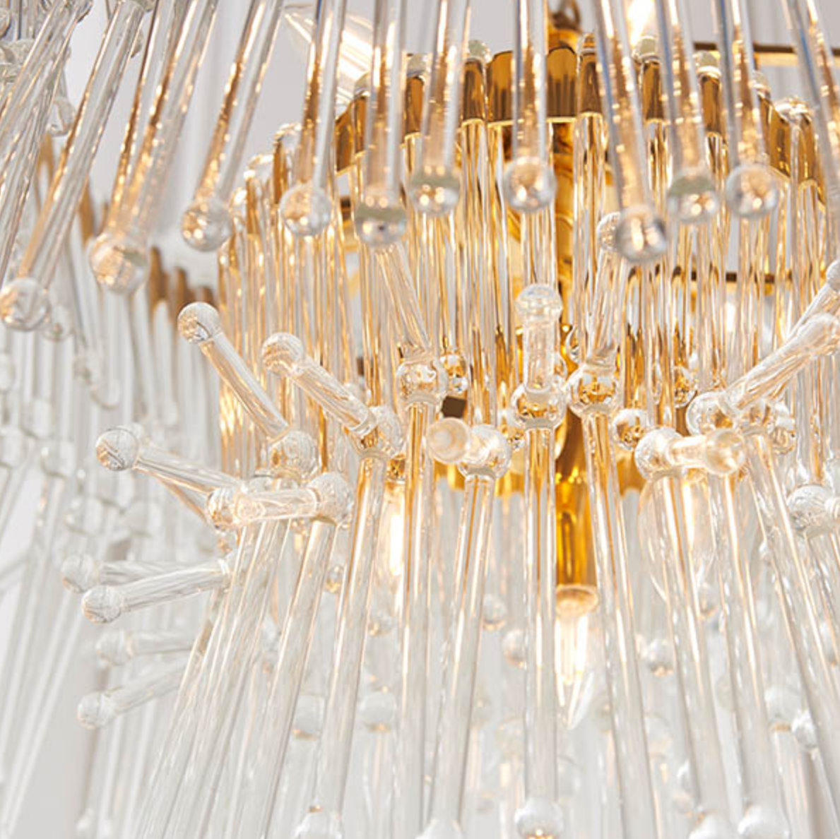 Endon Madeleine 9 Light Gold & Clear Glass Pendant