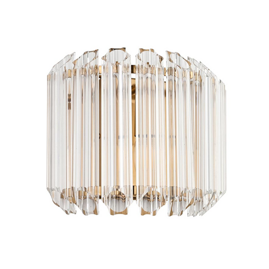 Endon Valentina Brushed Aged Brass & Hexagonal Glass Wall Light