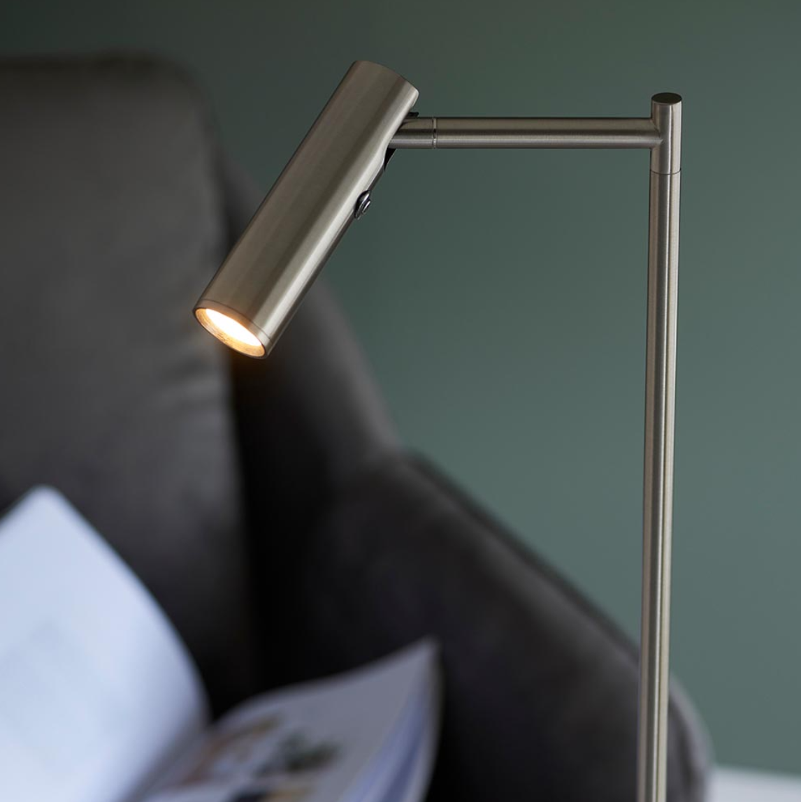 Endon Dedicated Satin Nickel Reader Task Floor Lamp