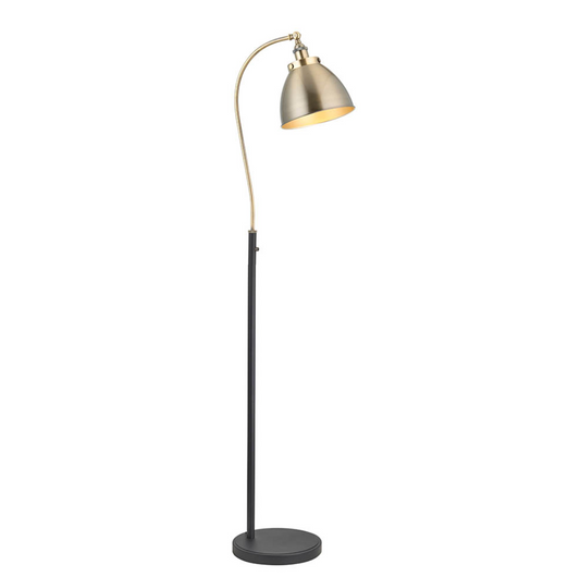 Endon Franklin Antique Brass & Matt Black Task Floor Lamp