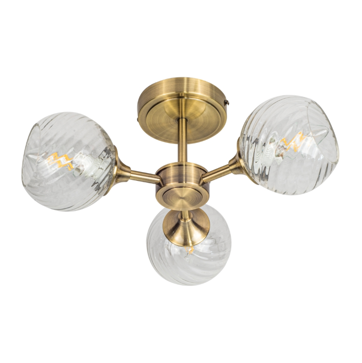 Magnalux Mona 3 Light Antique Brass Semi Flush