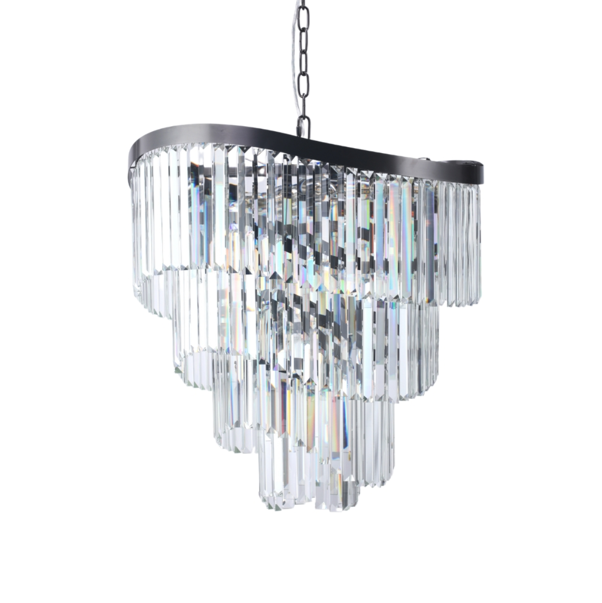 Magnalux Waverly 12 Light Crystal & Brushed Black Chrome Pendant