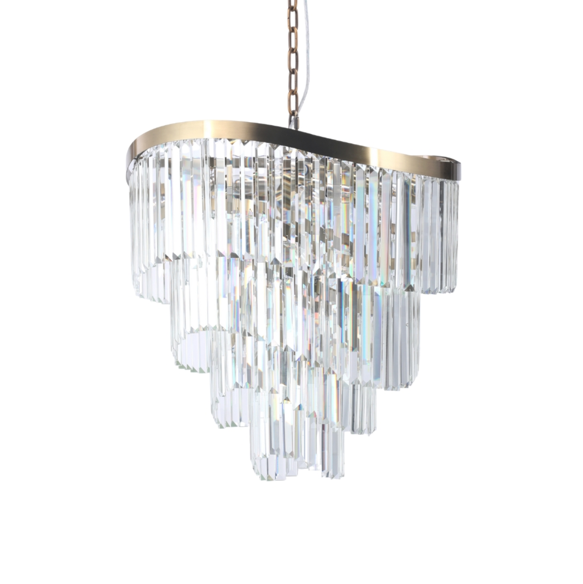 Magnalux Waverly 12 Light Crystal & Satin Brass Pendant