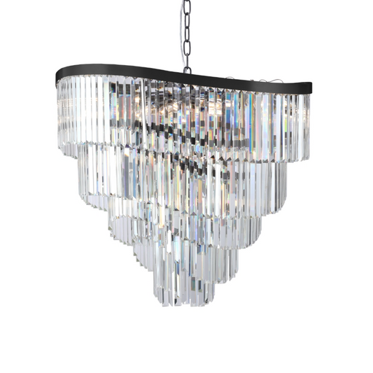 Magnalux Waverly 16 Light Crystal Brushed & Black Chrome Pendant