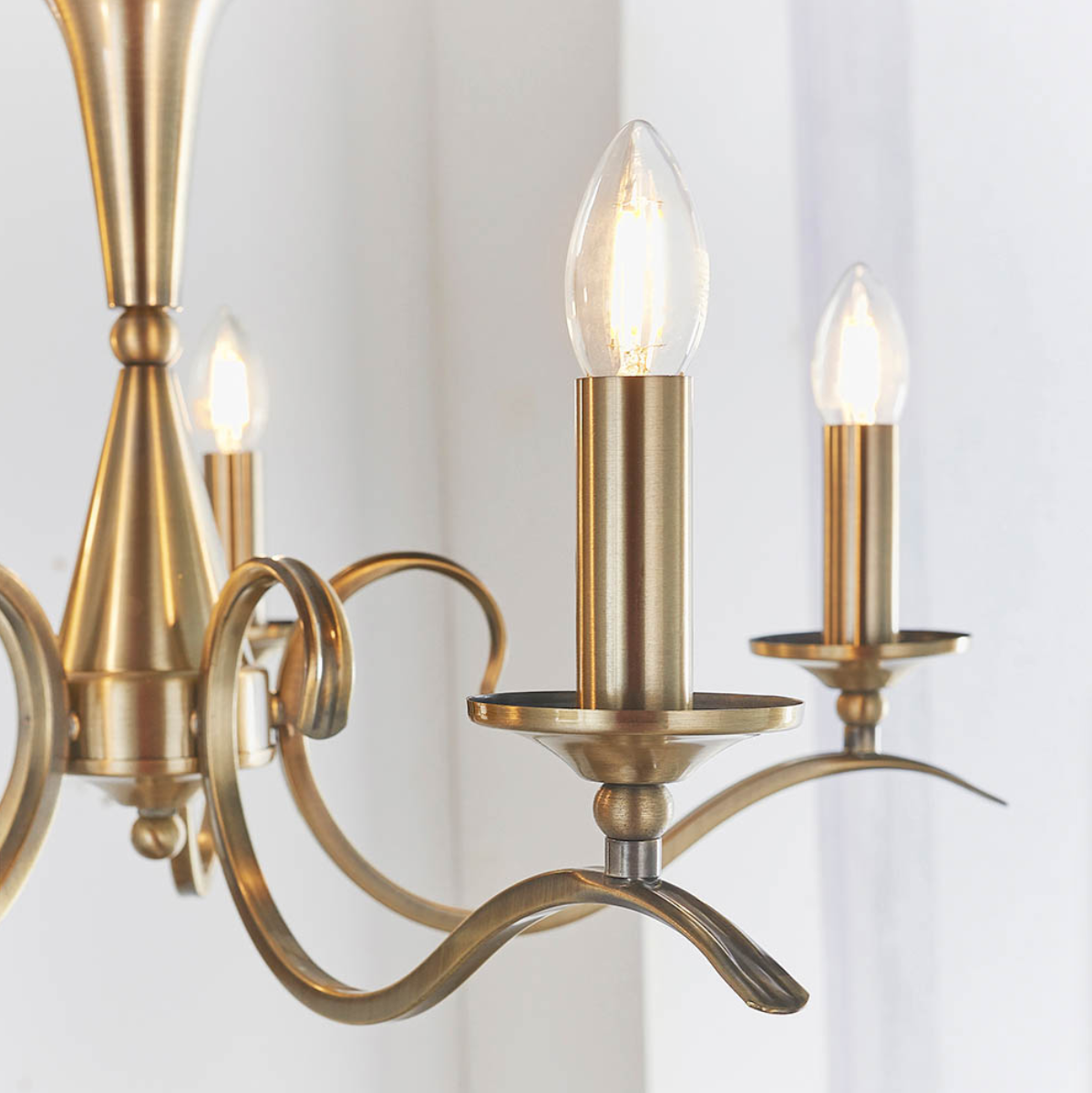 Endon Kora 5 Light Antique Brass Chandelier