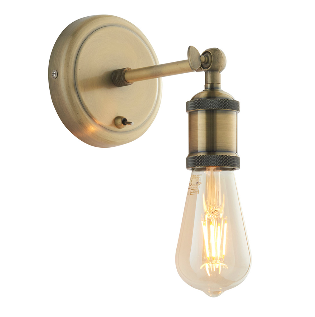 Endon Hal Antique Brass Wall Light