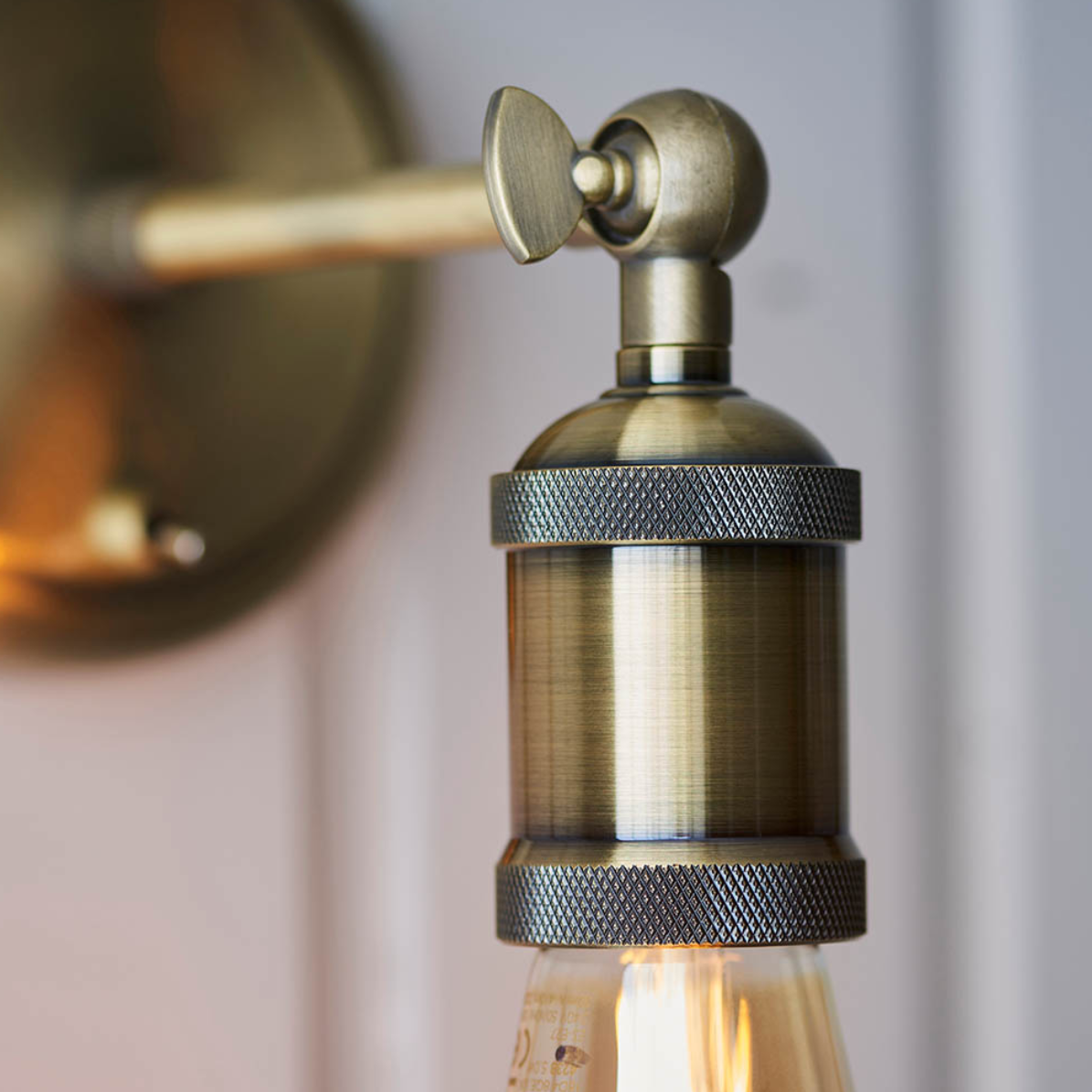 Endon Hal Antique Brass Wall Light