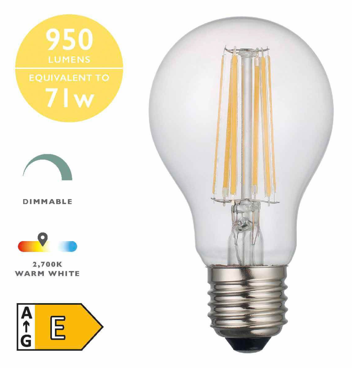 Dar Lighting LED Light Bulb (Lamp) ES/E27 8W 950LM (Single)