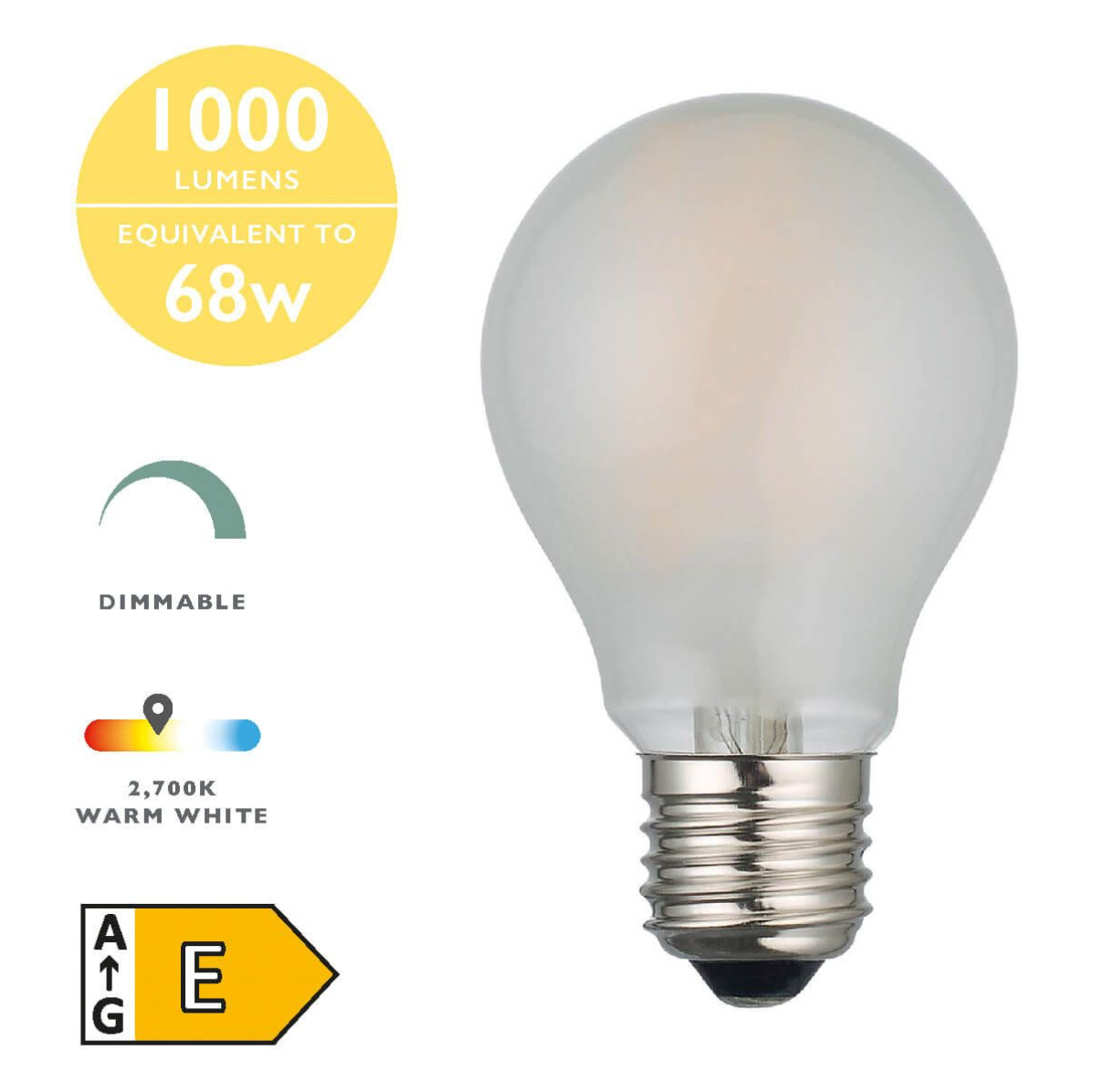 Dar Lighting LED Light Bulb (Lamp) ES/E27 8W 1000LM Frosted (Single)