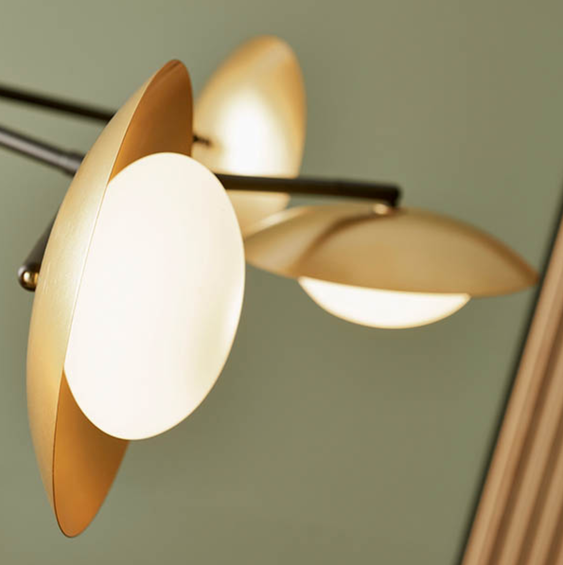 Vesilo Lighting Pebble Gold & Bronze Dish Pendant