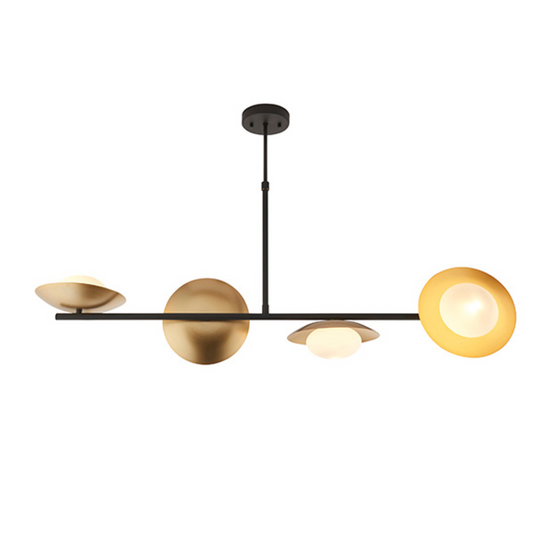 Vesilo Lighting Pebble Gold & Bronze Dish Linear Pendant