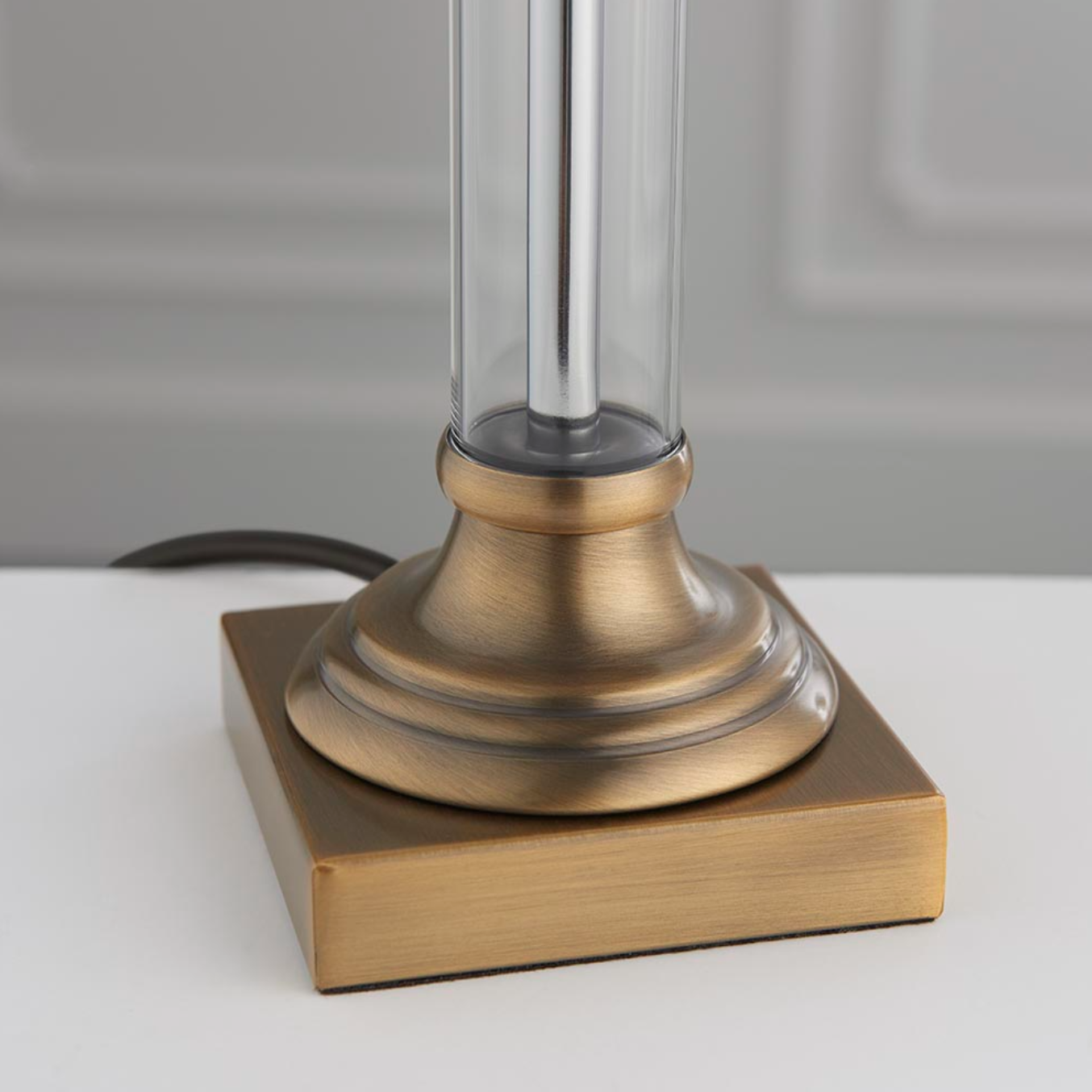 Endon Avebury Antique Brass Table Lamp with Leaf 30cm Shade