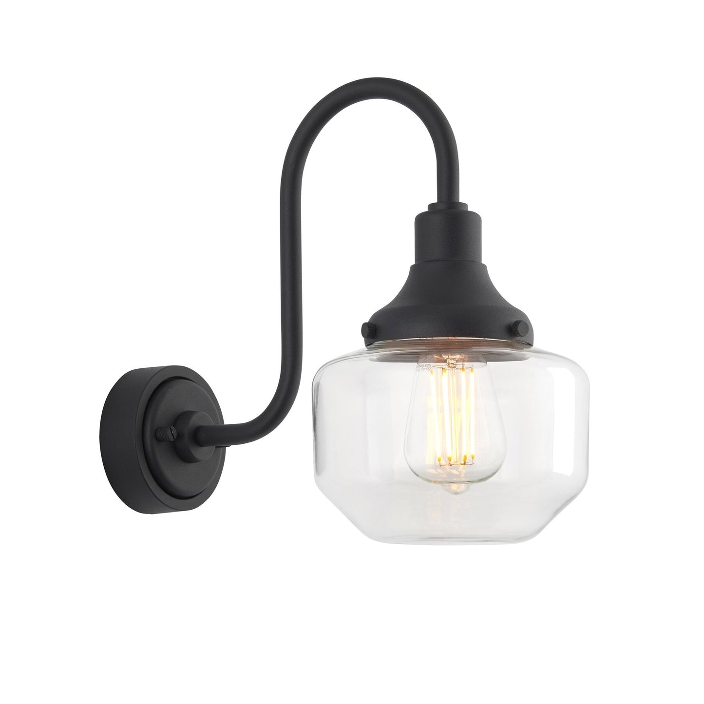 Vesilo Lighting Serpent Outdoor IP44 Aged Pewter Swan Neck Wall Light