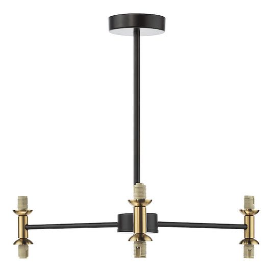 Dar Lighting Takara 6 Light Matt Black & Bronze Semi Flush Fitting Only
