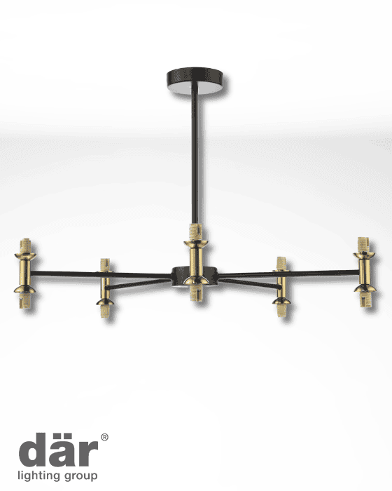 Dar Lighting Takara 10 Light Matt Black & Bronze Semi Flush Fitting Only