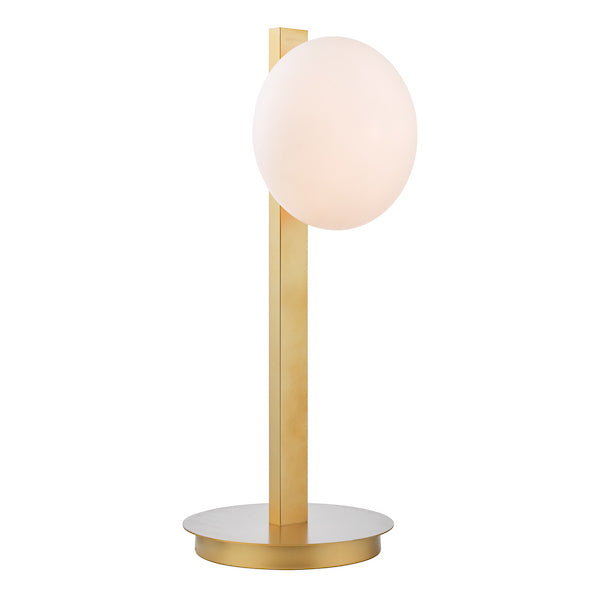 Dar Lighting Tauri Matt Gold & Opal Glass Table Lamp