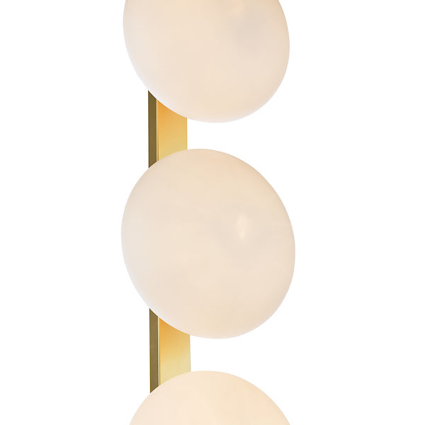 Dar Lighting Tauri 3 Light Matt Gold & Opal Glass Floor Lamp