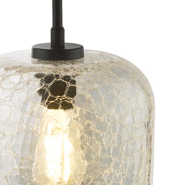 Dar Lighting Tavia Matt Black & Glass Pendant